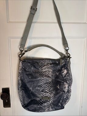 Liebeskind Gray Snake-Print Shoulder Bag